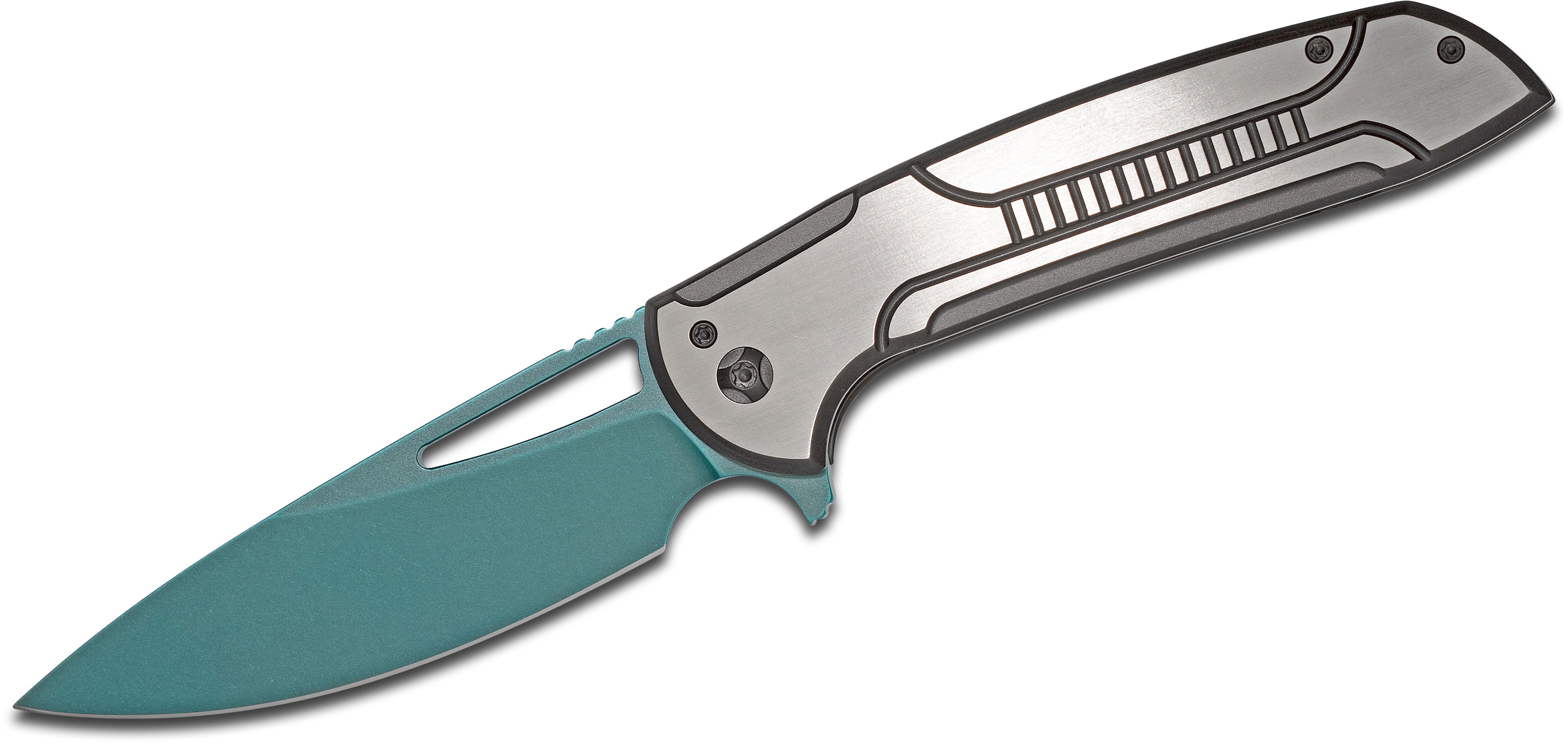 Ferrum Forge N-TAC Flipper Knife Blue/Diamond Titanium (3 Stonewash) -  Blade HQ