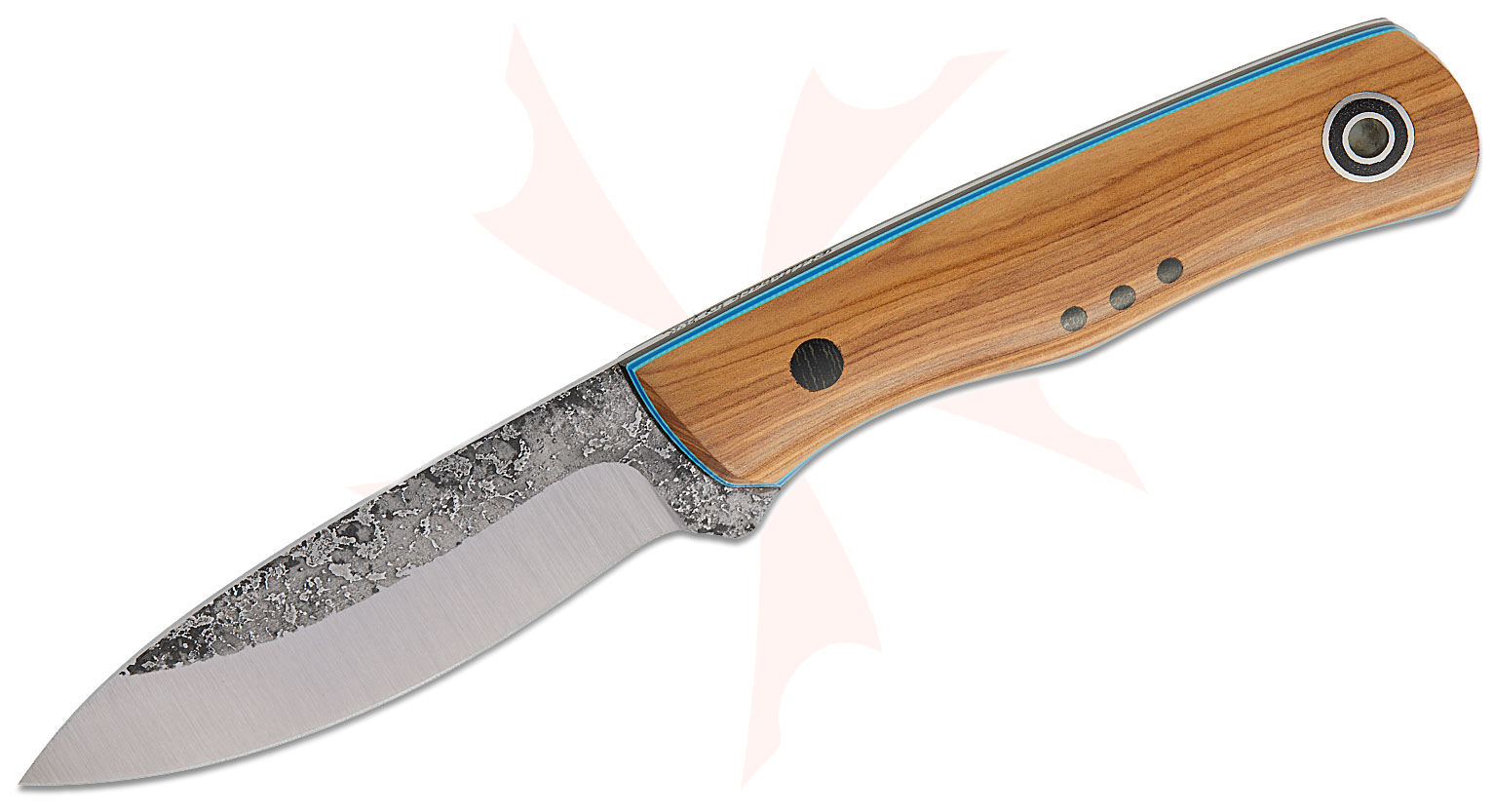 美品☆ トレイ プライウッド 300×220mm Fiddleback Forge Custom Pack Rat Fixed Blade Knife 3.5