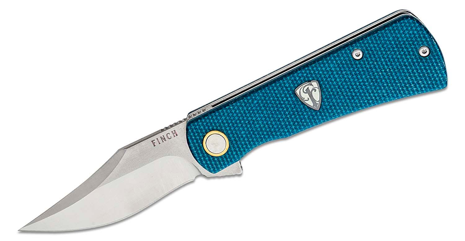 Finch Knife Company DRIFTER Sapphire Flipper Knife 2.8 154CM Clip