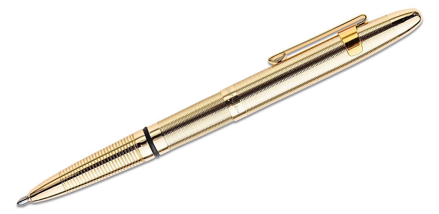 Gold Black Genuine Fisher Space Bullet Pen Pocket Clip Chrome 