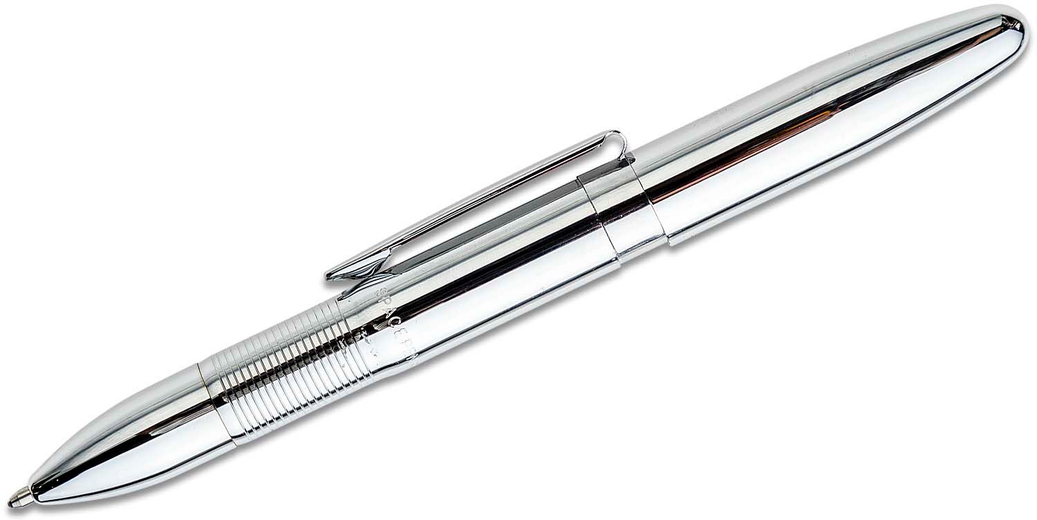 Fisher Space Pen Bullet Ballpoint Pen in Brushed Chrome with Clip