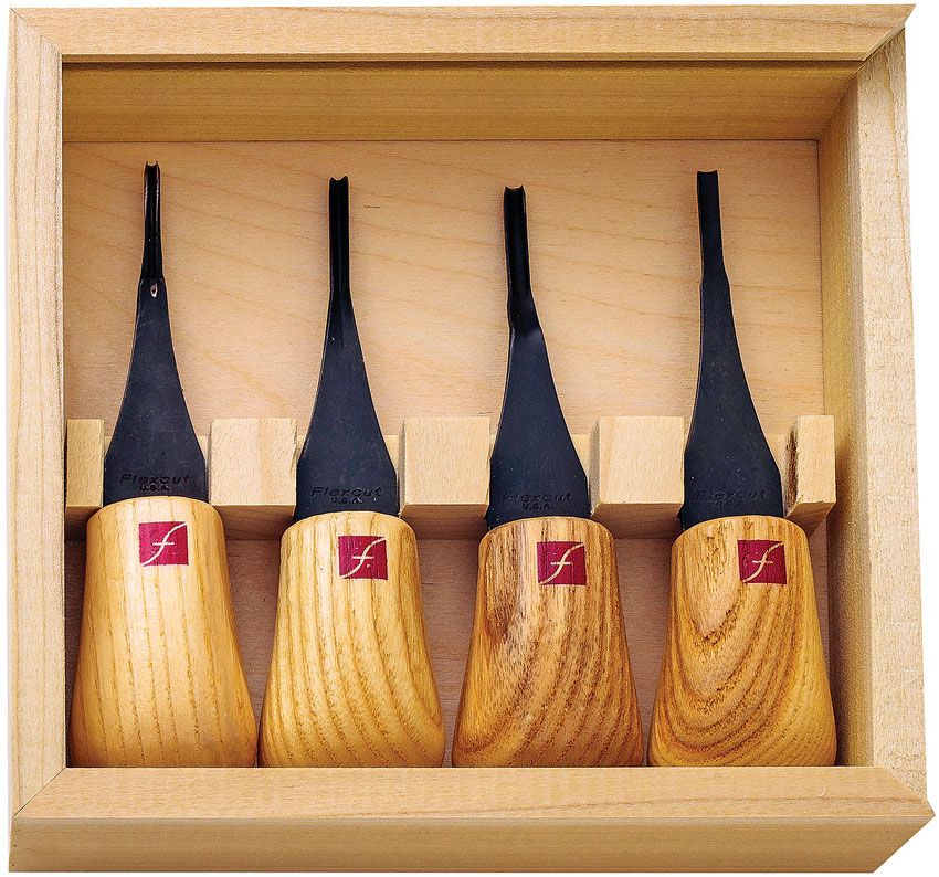 Flexcut 4-Piece Thumbnail Ground Set, 4 Different Style Blades, Ash Wood  Handles, Storage Box - KnifeCenter - FR920