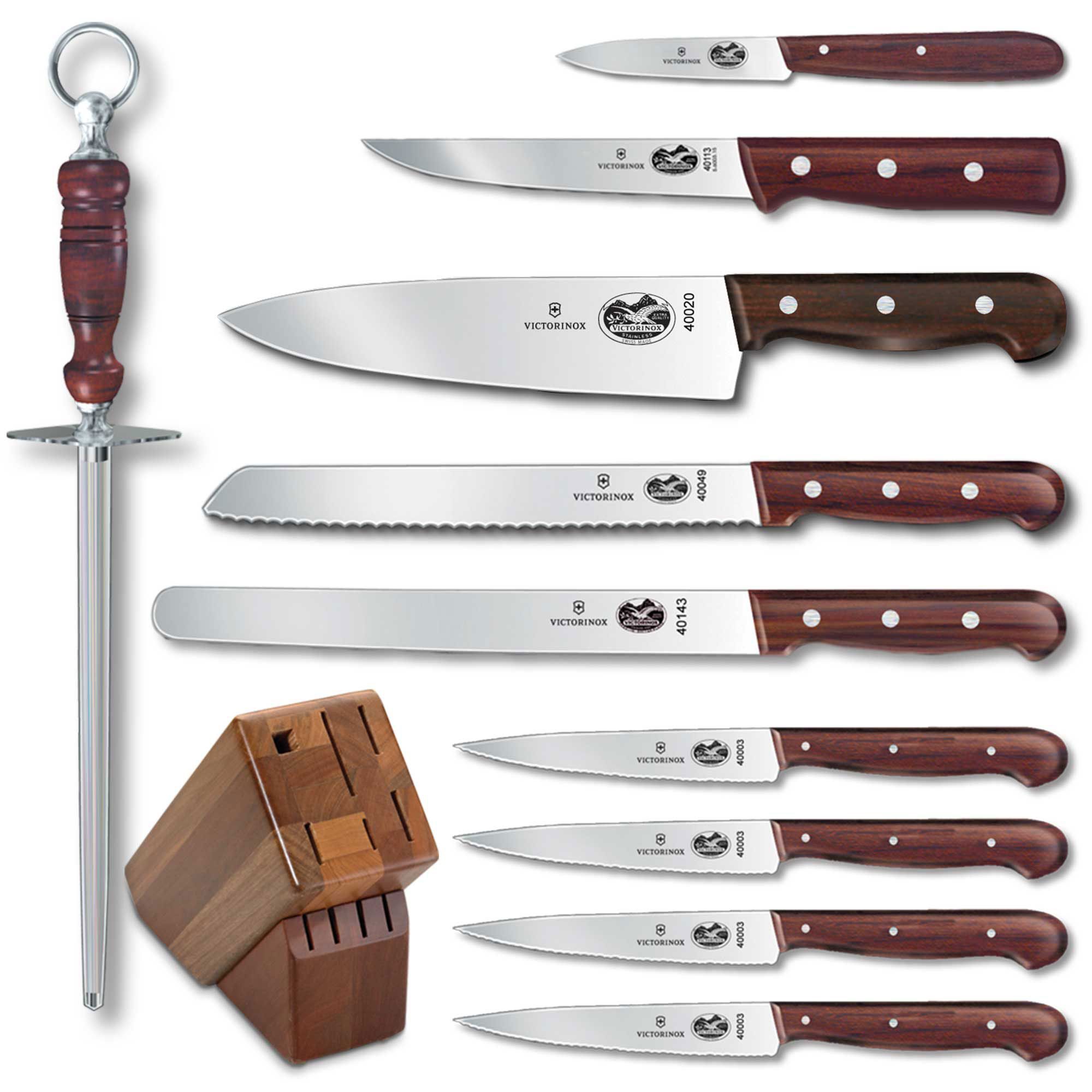 Victorinox Swiss Army Forschner 6-piece Steak Knife Set Large Fibrox Handle  - KnifeCenter - 46789 - Discontinued