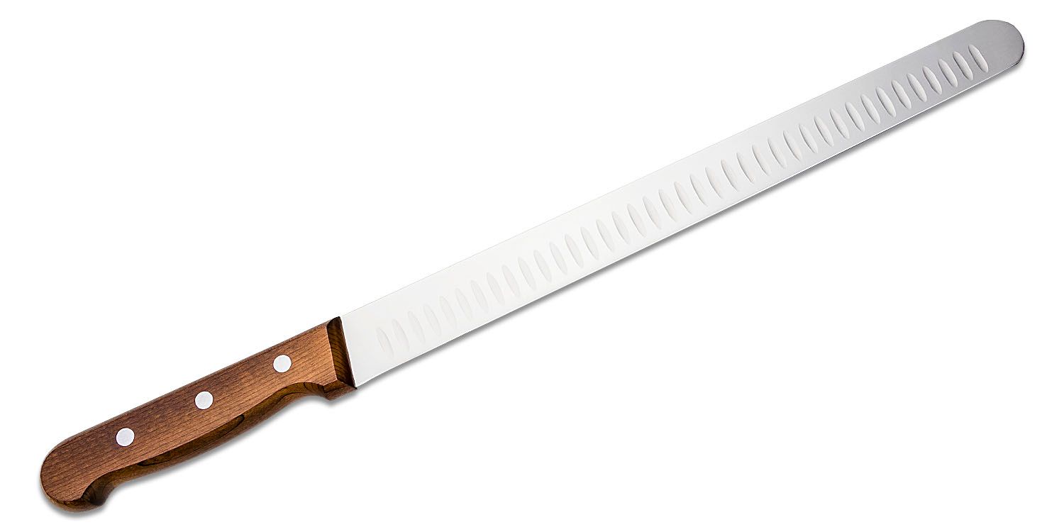 Victorinox Forschner 12 inch Granton Edge Slicing Knife, Round End,  Rosewood Handles (Old Sku 40139)