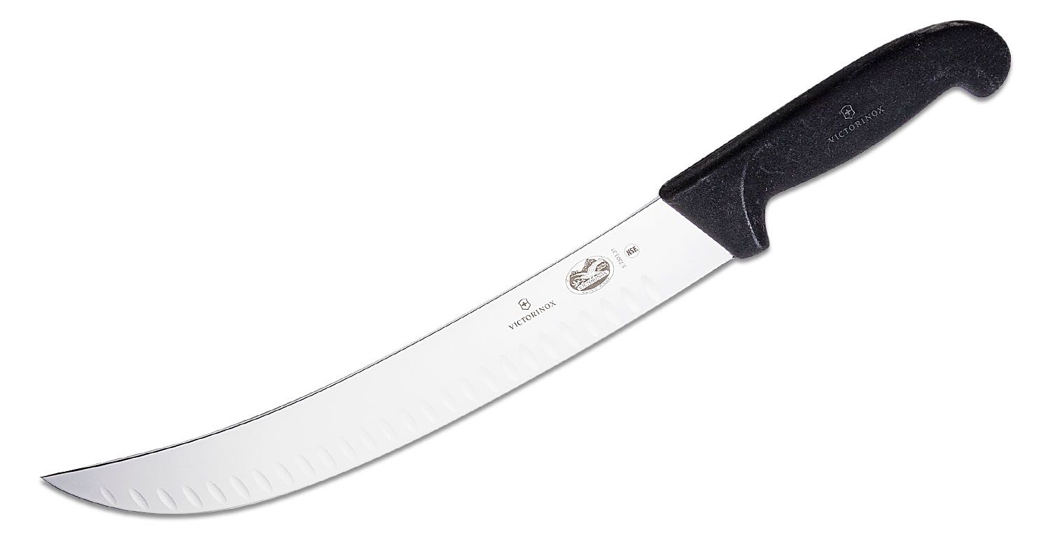 Victorinox Forschner Fibrox 12 Granton Edge Butcher Knife, Black TPE  Handle (Old Sku 40636) - KnifeCenter - 5.7423.31