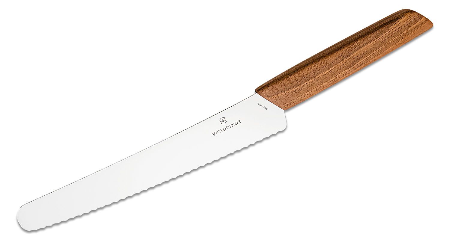 Victorinox Swiss Modern 9 inch Bread and Pastry Knife, Walnut Wood Handle
