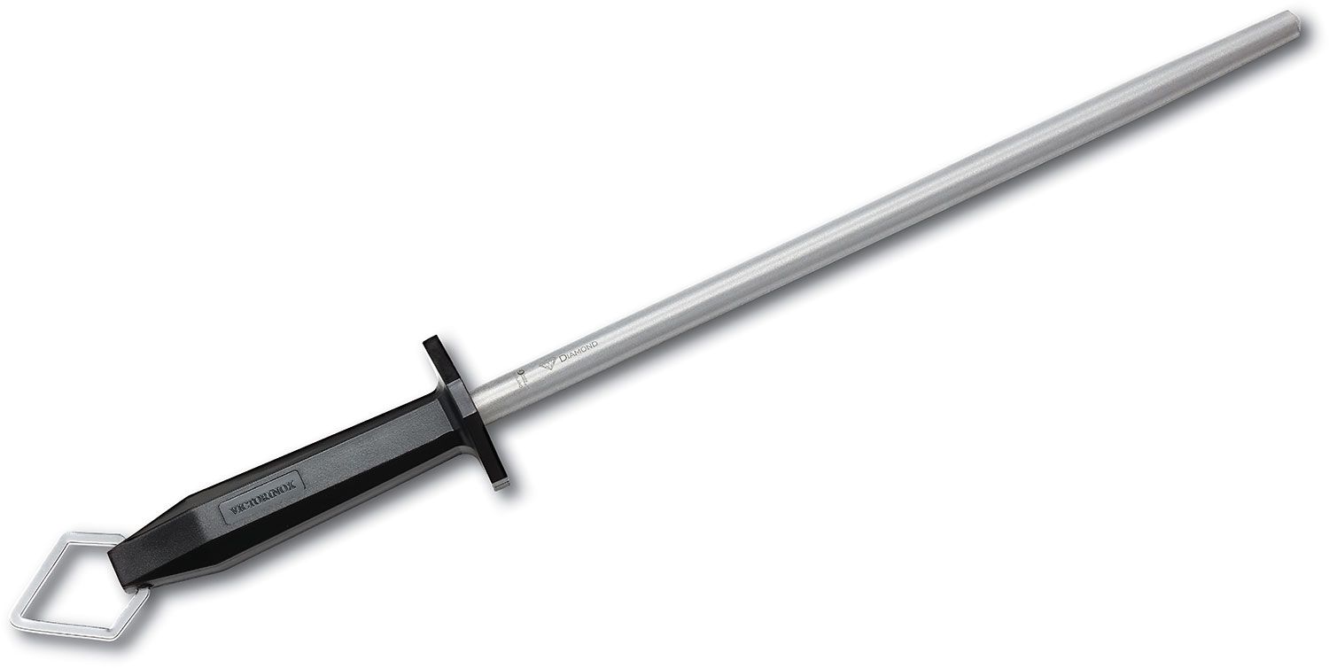 12 Diamond Sharpening Rod, Black Handle