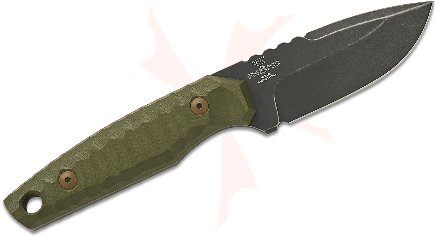 モスク Fox FX-627 G10B KS Fixed Blade Knife 3.15