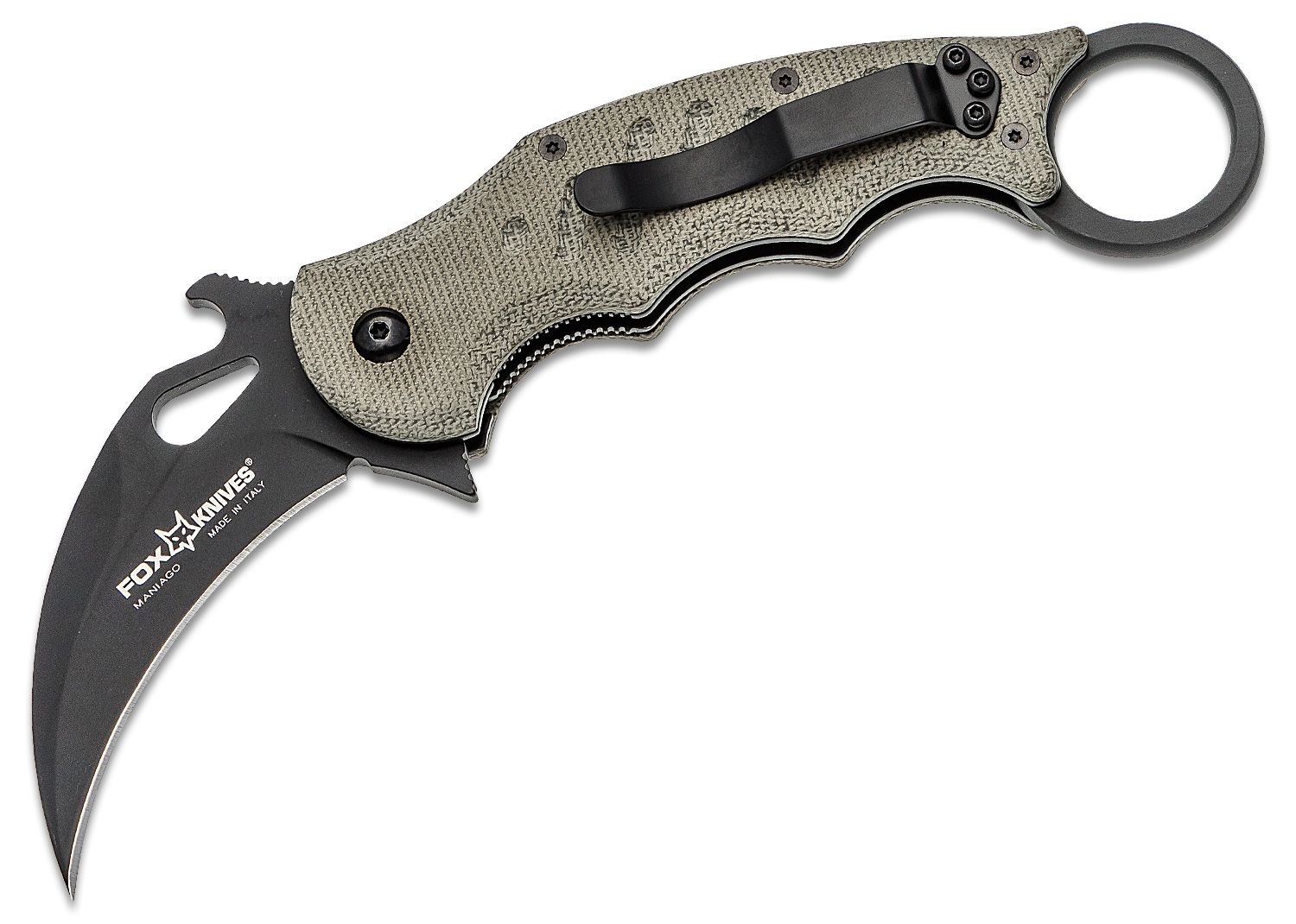 Fox 479mi Folding Karambit Flipper Knife 3.2