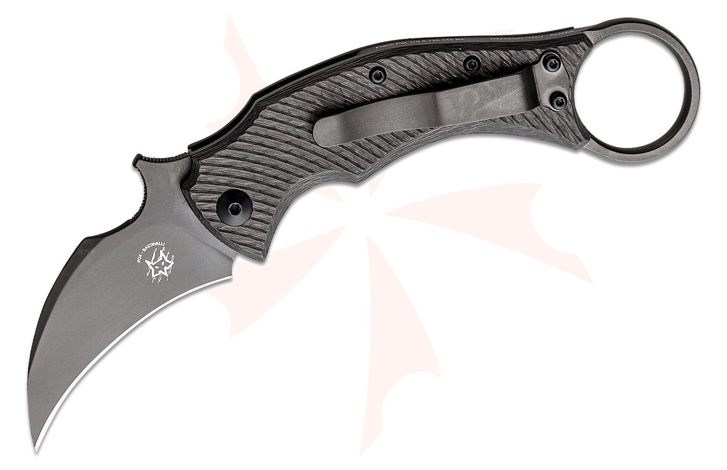 Fox Bastinelli 591 Luxury Black Bird Folding Karambit 2.25