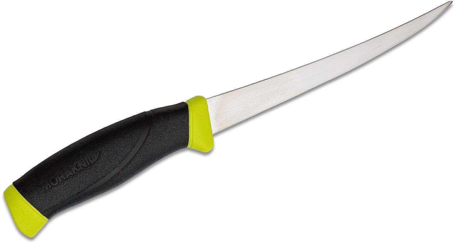 Mora Knives Narrow Filleting Knife 9218Pg, SS, Rubber Pro Grip Handle