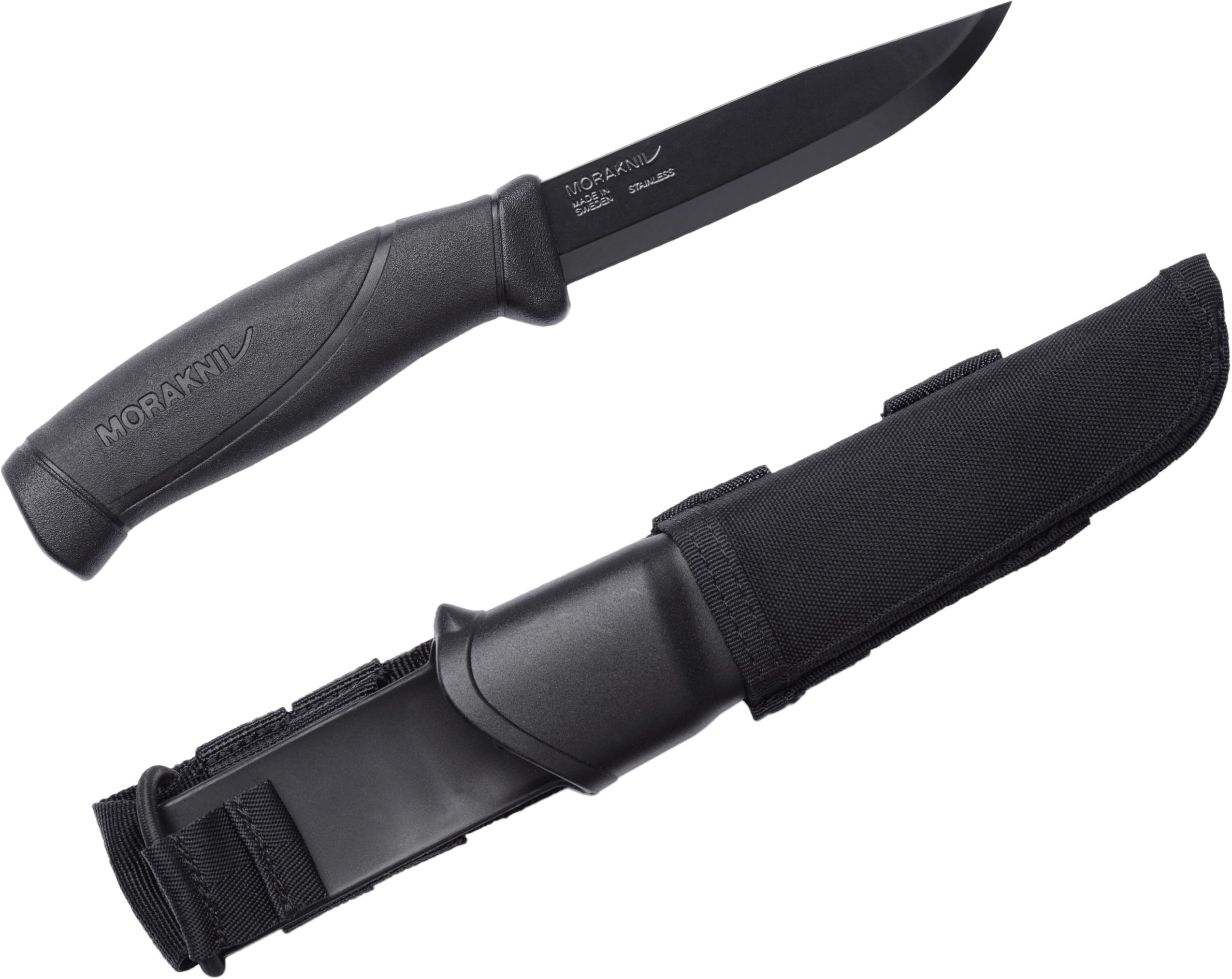 Mora Knives Tactical SRT Fixed Blade, Stainless Steel, Black Rubber Handle