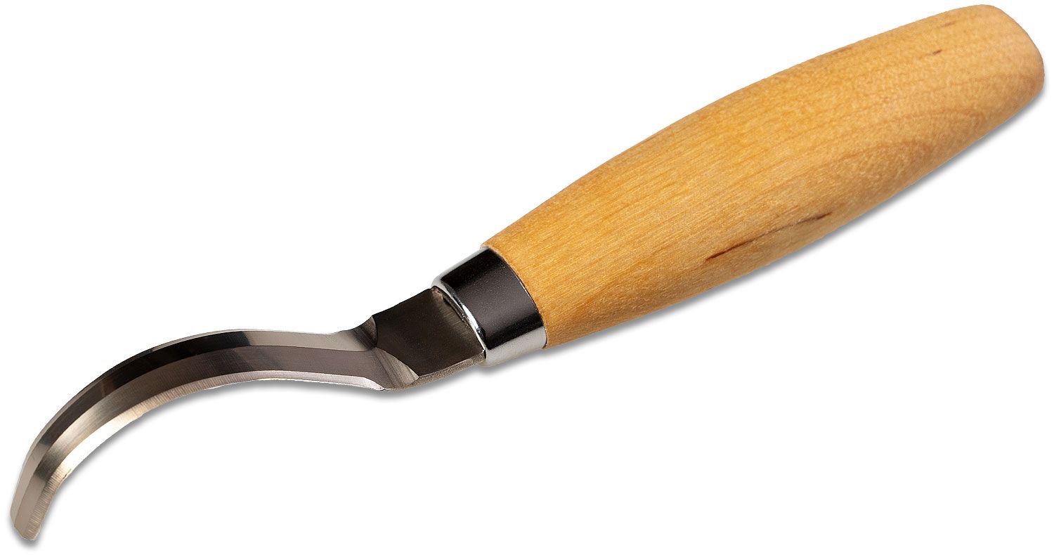 Morakniv Mora of Sweden 163 Double-Edged Hook Knife 2.91 12C27 Stainless  Steel Blade, Birch Wood Handle, Vegetable Tanned Leather Sheath -  KnifeCenter - M-13387