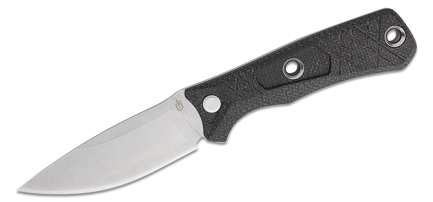 Gerber Convoy Fixed Blade Knife 3.9 440A Stonewashed Drop Point, Micarta  Handle, GFN Sheath - KnifeCenter - 1066481