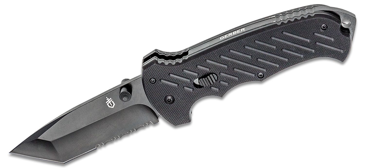onstabiel labyrint afvoer Gerber 06 FAST Assisted Folding Knife 3.8" Black Tanto Combo Blade, G10  Handles - KnifeCenter - 30-000118