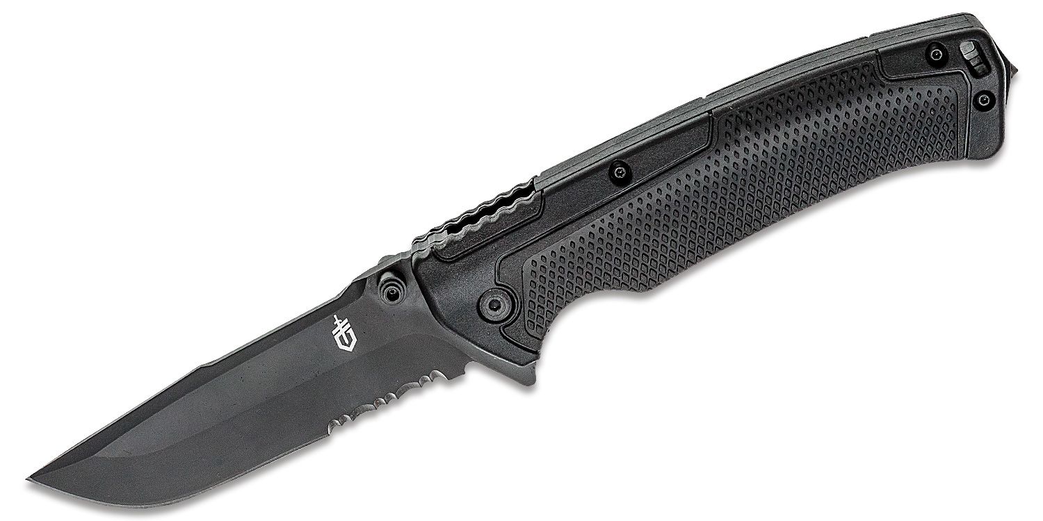 Gerber Decree Flipper 3.7 S30V Black Combo Blade, Black GFN