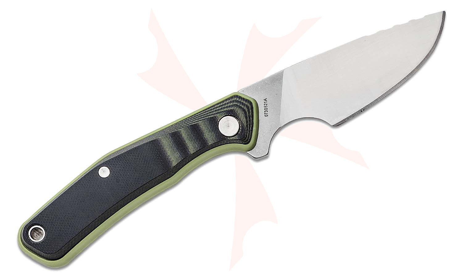 Gerber Downwind Caper Fixed Blade Knife 3.46" Stonewashed Drop Point, Green/Black G10 Handles