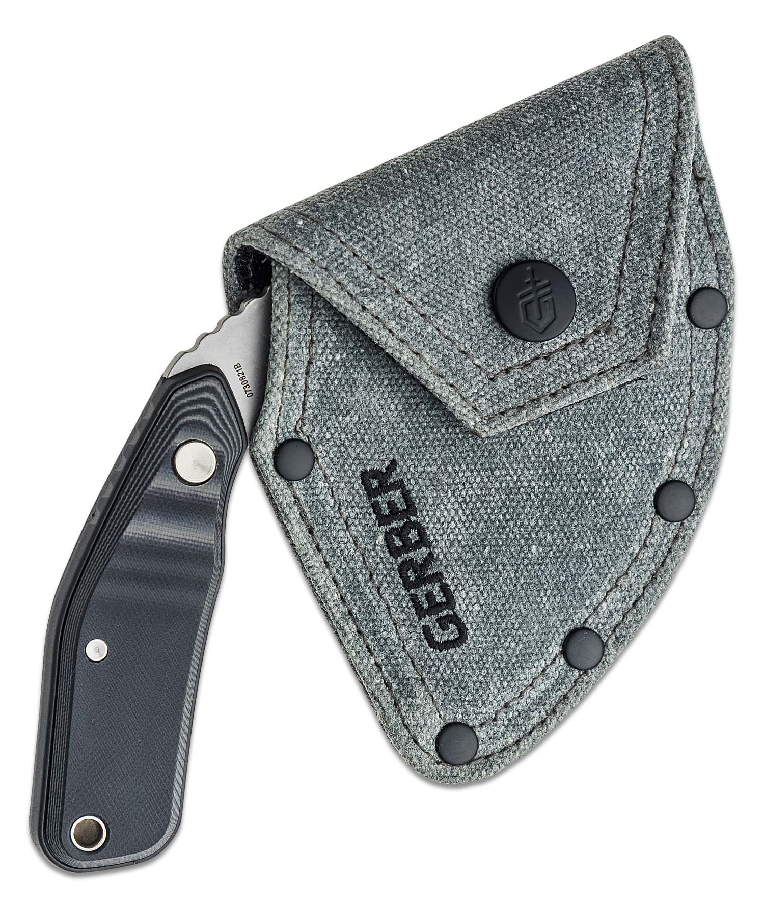 Gerber Downwind Ulu Fixed Blade Knife 3.42" Stonewashed, Black/Gray G10