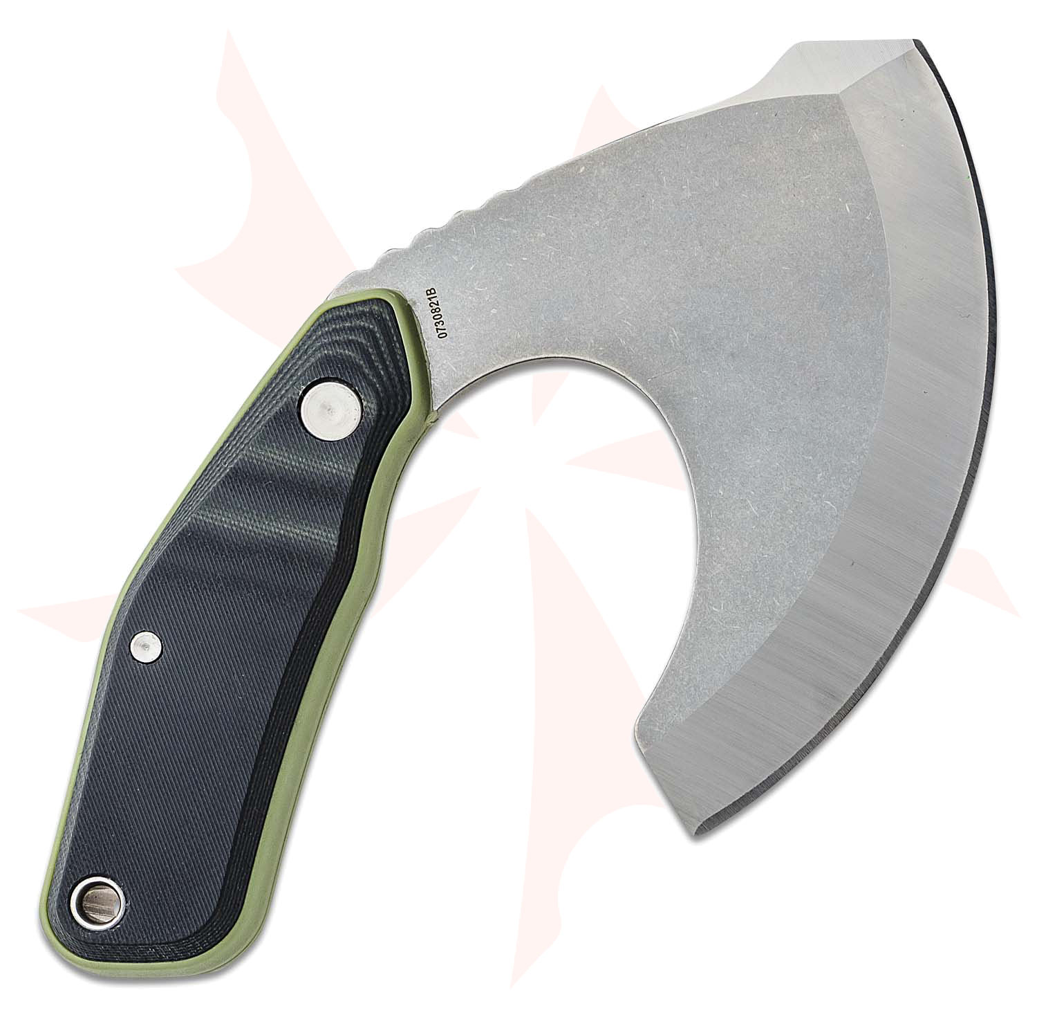 Gerber Downwind Ulu Fixed Blade Knife 3.42" Stonewashed, Green/Black