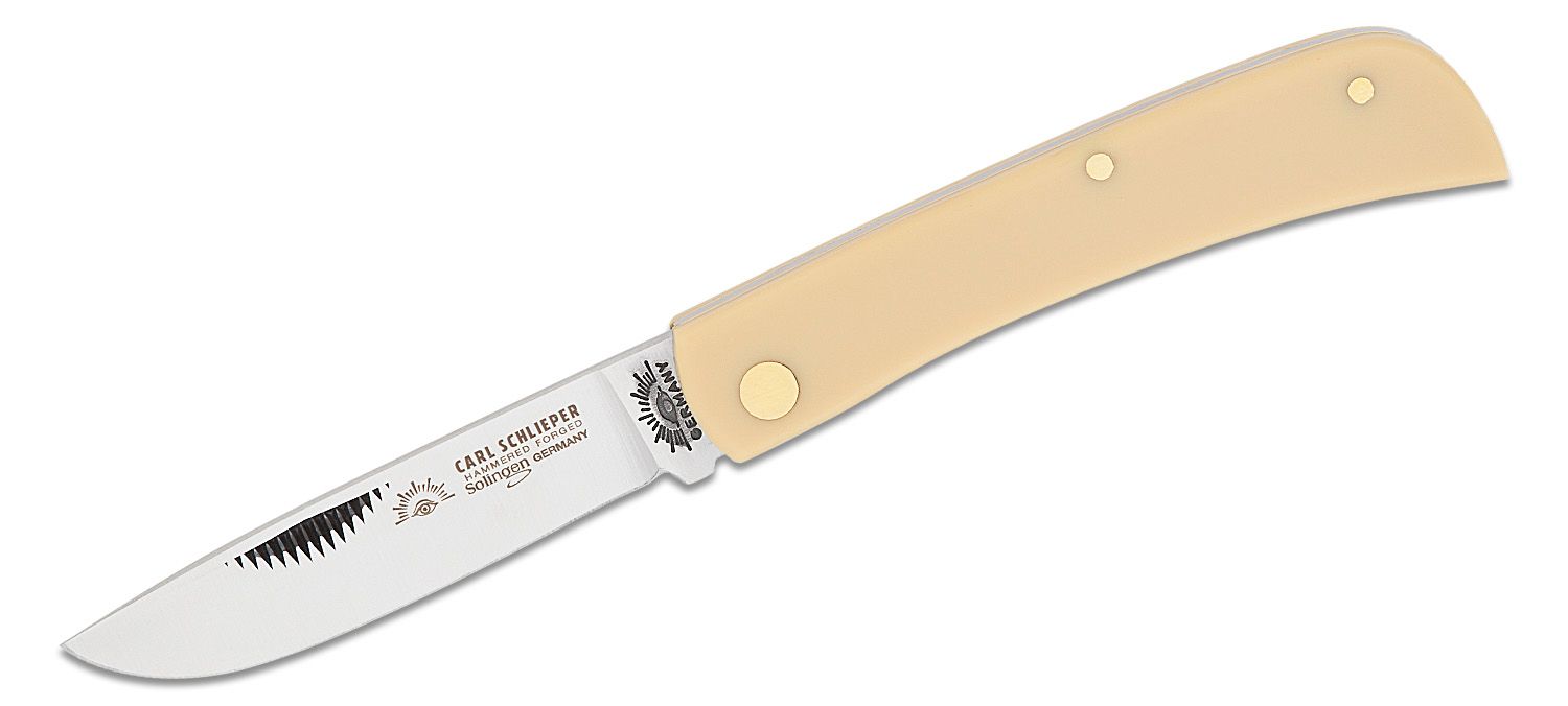 Reviews and Ratings for German Eye Brand Two-Blade Congress 3.38 Closed,  Yellow Celluloid Handles - KnifeCenter - GE54Y