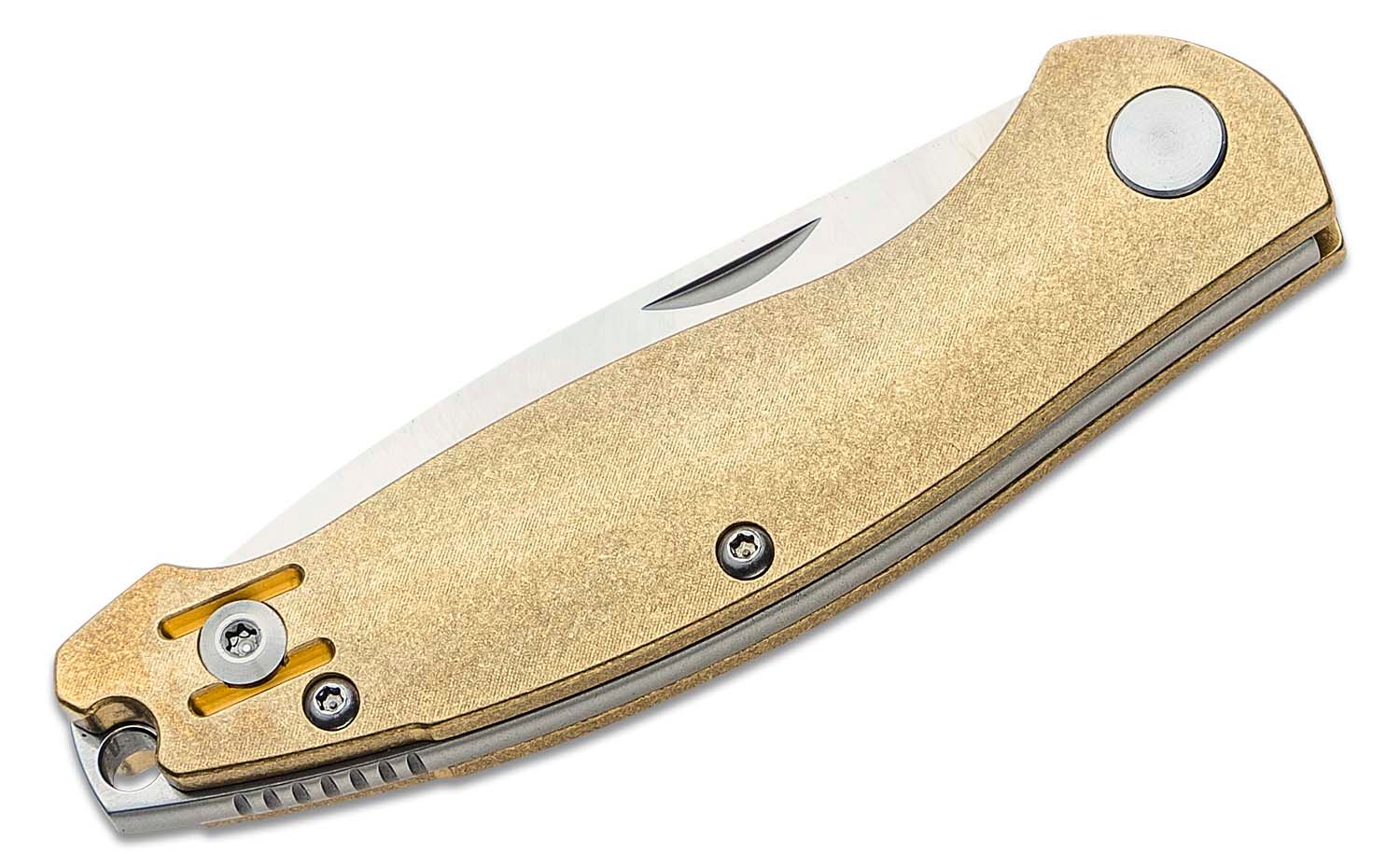 GiantMouse Knives ACE Farley Brass @ SRKT Satin DP Bohler M390 Blade Slip  Joint Manual