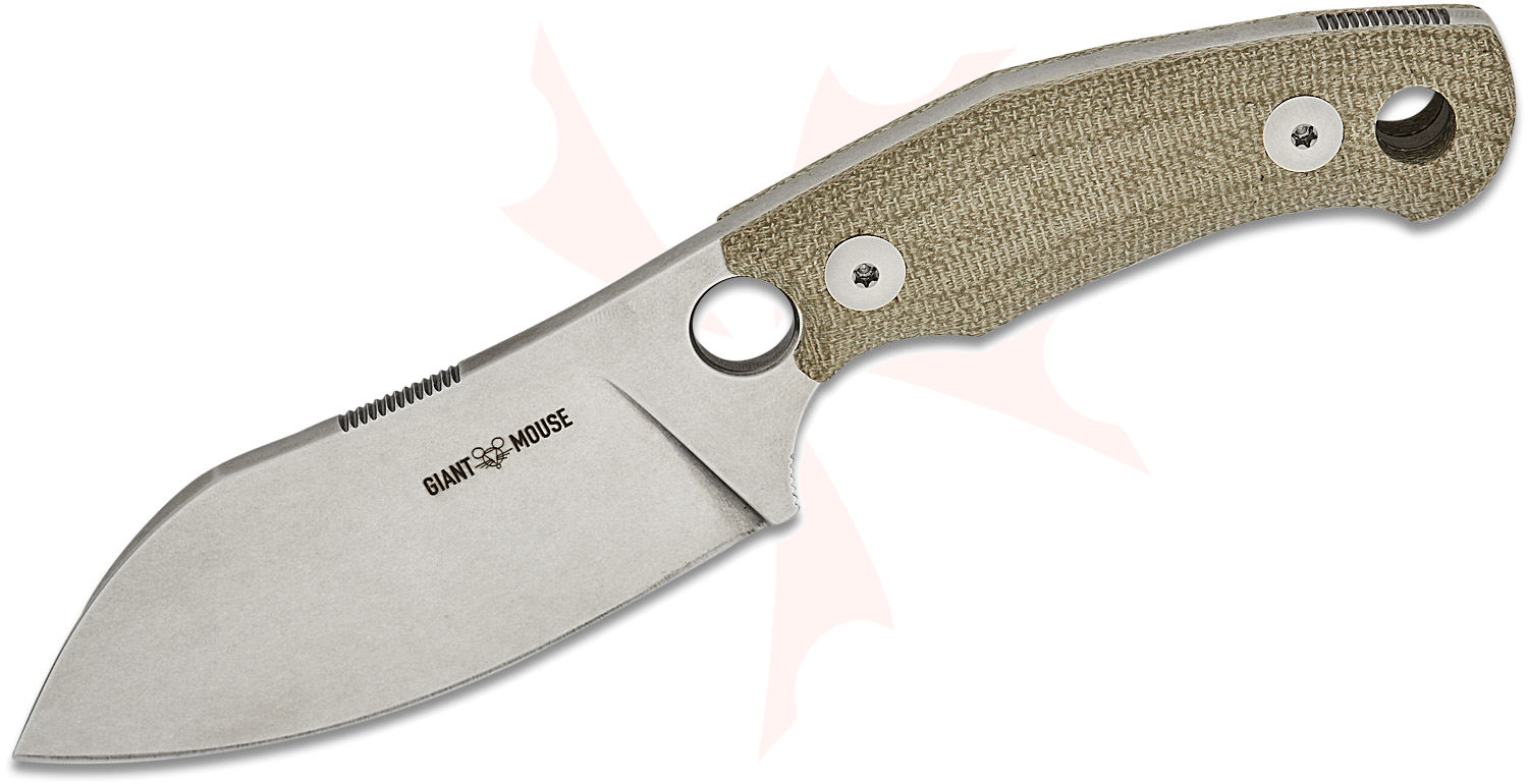 GiantMouse GMF1-XL Fixed Blade Knife 3.38