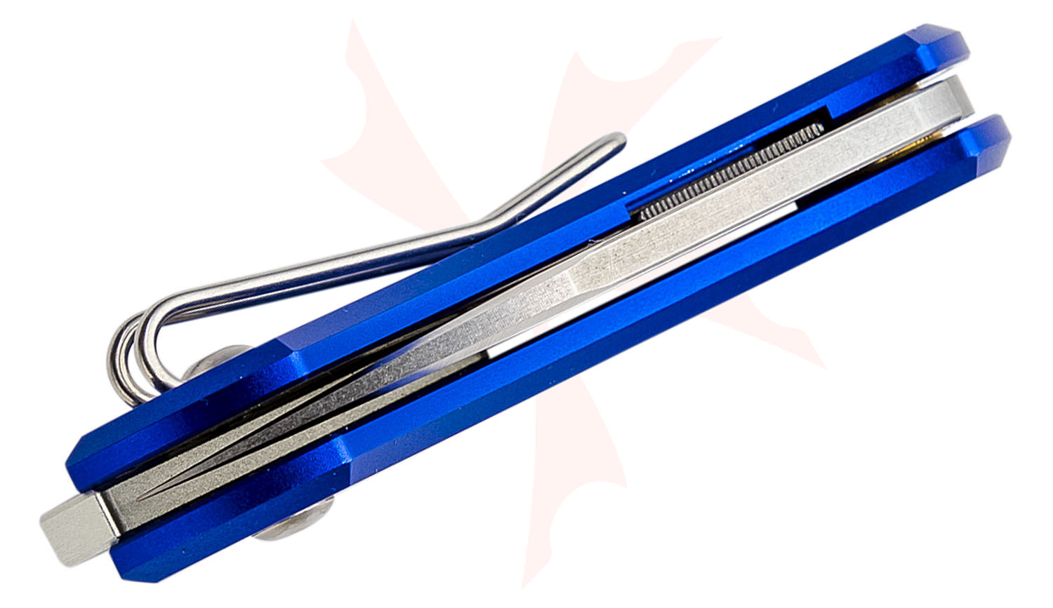 GiantMouse ACE Nibbler Folding Knife 2" N690 Satin Sheepsfoot Blade, Blue Aluminum Handles