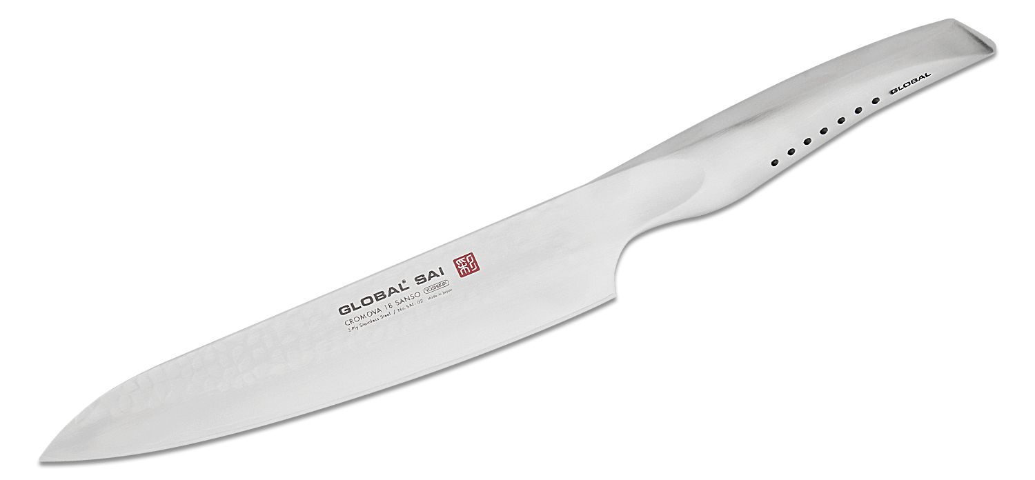 Global SAI-02 Sai Chef's / Carving Knife 8 Hammered Blade