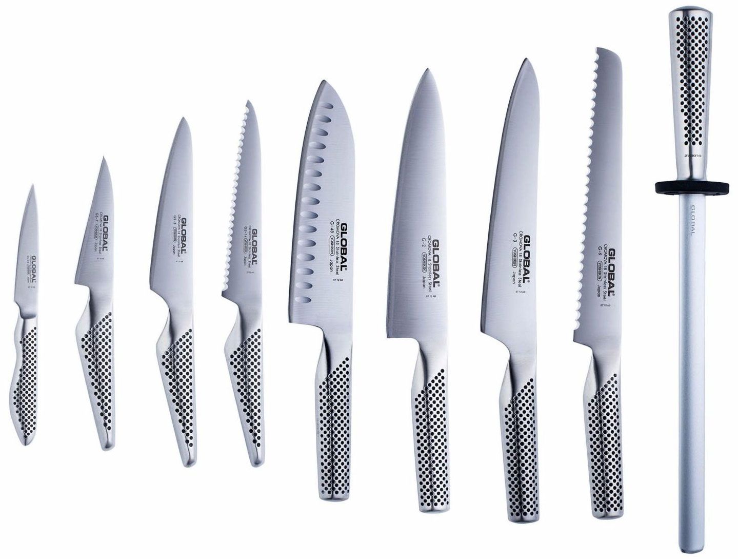 Global Classic Stainless Steel 3-Piece Knife Set 