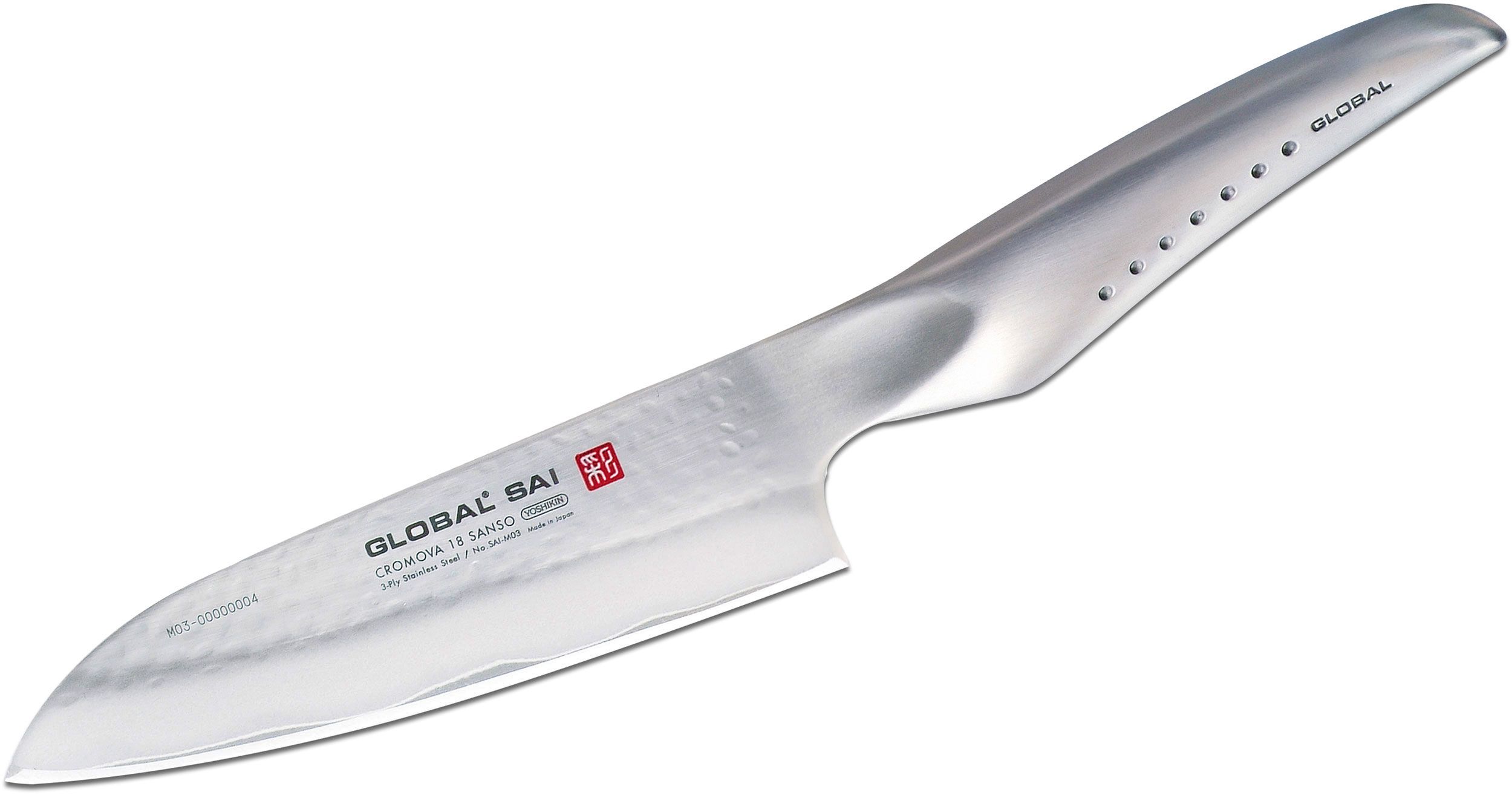 Global SAI-M03 Sai Santoku Knife 5" Hammered KnifeCenter