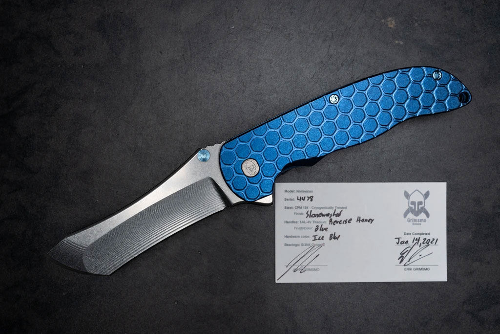Grimsmo Knives Custom Norseman #4478 Flipper Knife 3.7
