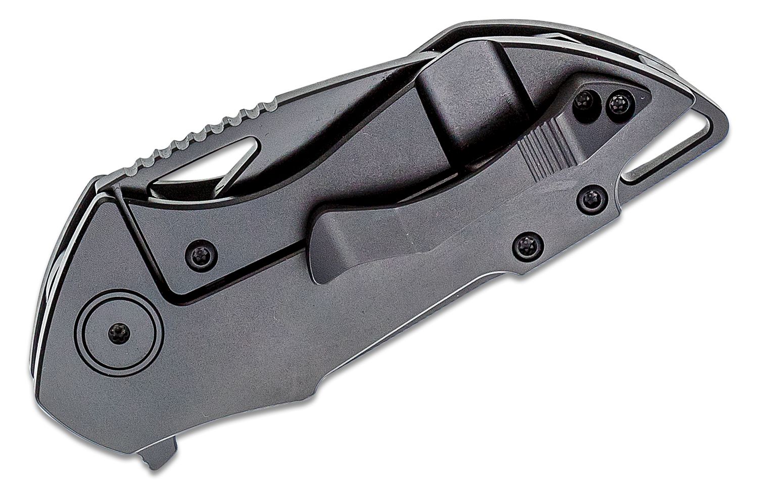 Vosteed Knives RSKAOS Top Liner Lock Flipper Knife 3.46 M390 Black  Stonewashed Wharncliffe Blade, Black Stonewashed Titanium Handles, Hard  Case - KnifeCenter - MHET1