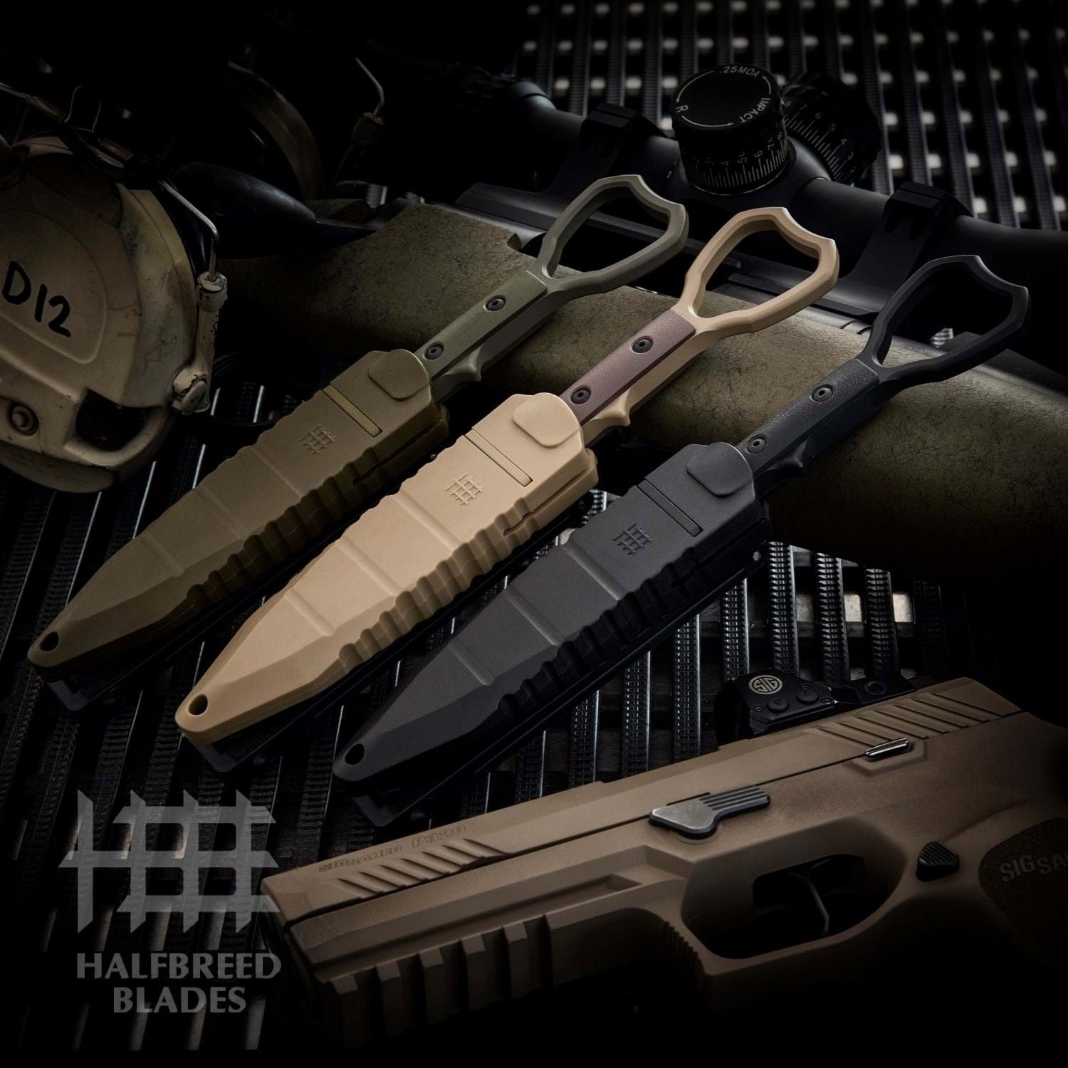 Halfbreed Blades Compact Clearance Tuhon Raptor Fixed Blade Knife Black G10  Handle D2 Talon Point Plain Edge CCK-03BLK
