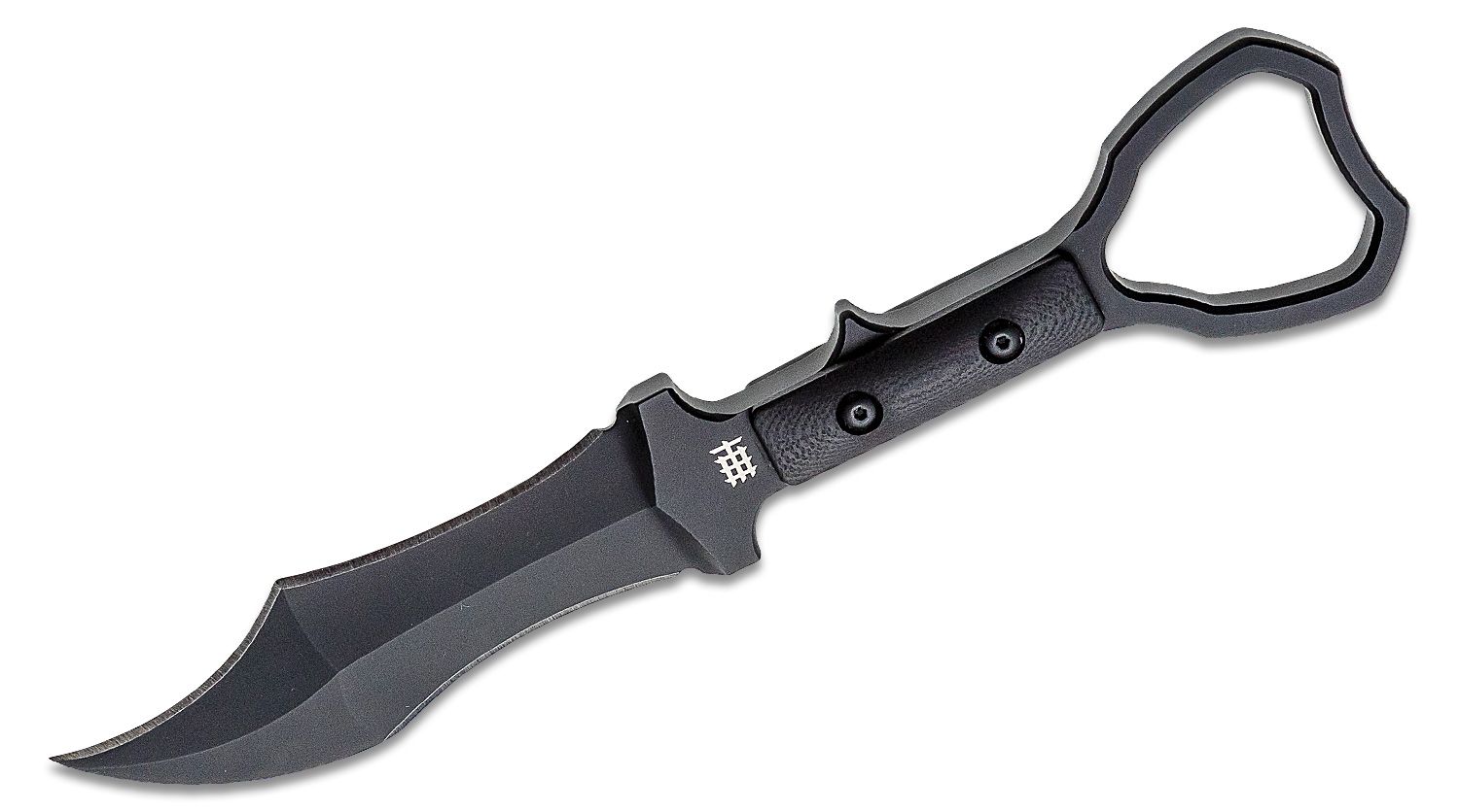 Halfbreed Blades Compact Clearance Tuhon Raptor Fixed Blade Knife Black G10  Handle D2 Talon Point Plain Edge CCK-03BLK