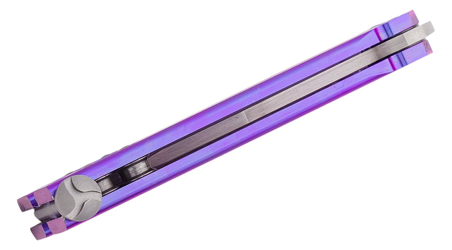 Heed Industries: CFX Mini Balisong - Purple Anodized Titanium - CPM-20CV