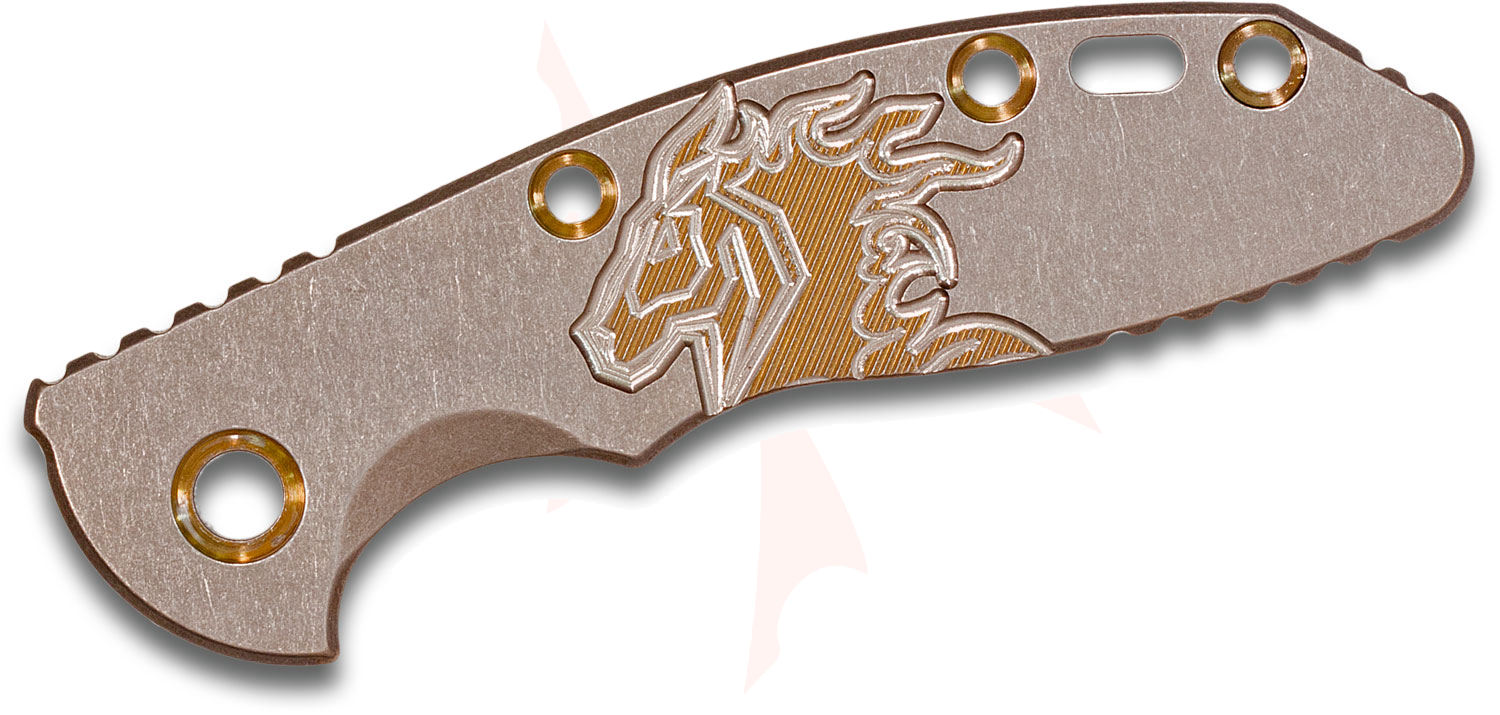 RILY ハートキリング Rick Hinderer Knives Double Engraved Titanium Scale for XM-18 3