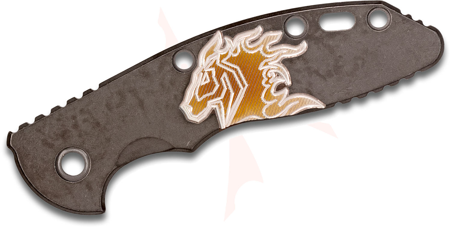 Rick Hinderer Knives DLC Double Engraved Titanium Scale for XM-18 
