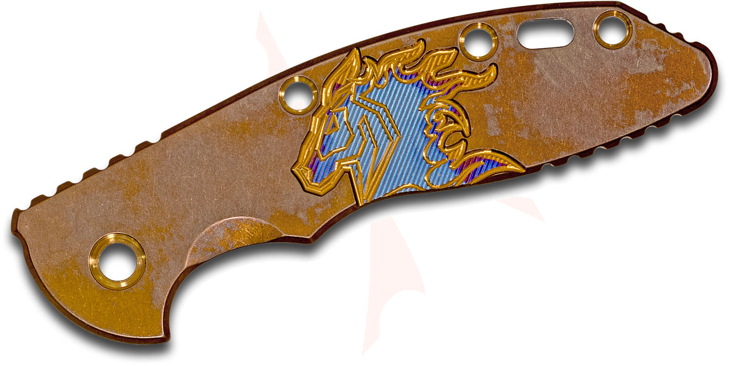 Rick Hinderer Knives Double Engraved Titanium Scale for XM-18 3.5 