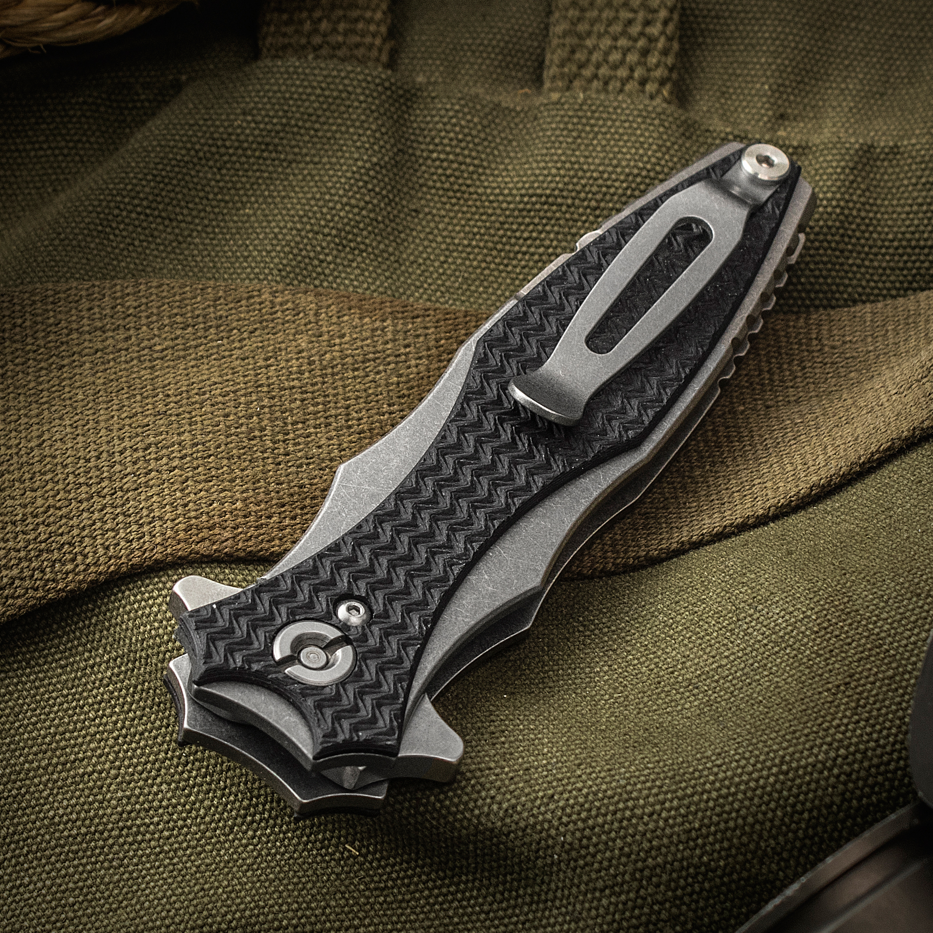 【Rick】 Futra / MS-800Q AlderCTM Rick Hinderer Maximus Dagger Flipper Knife 3.5