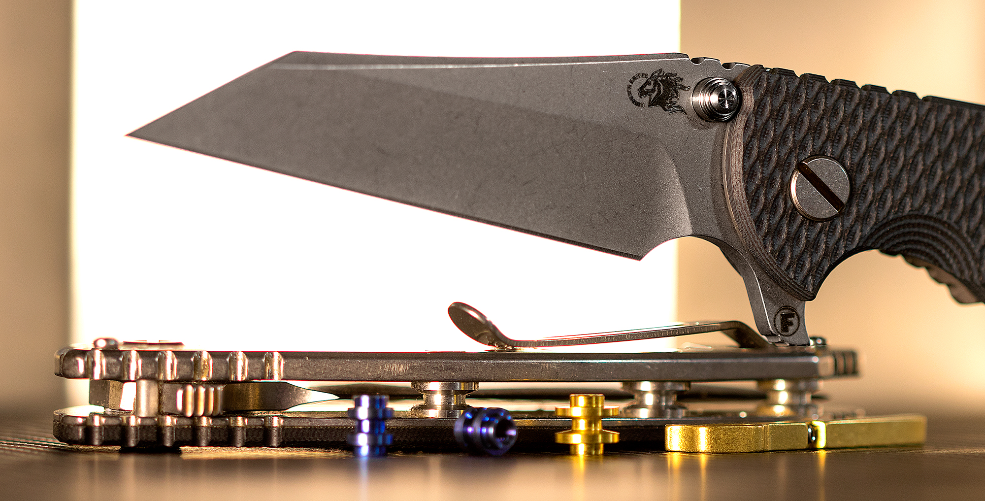 Rick Hinderer Knives Bronze Anodized Titanium Standoffs for Half Track