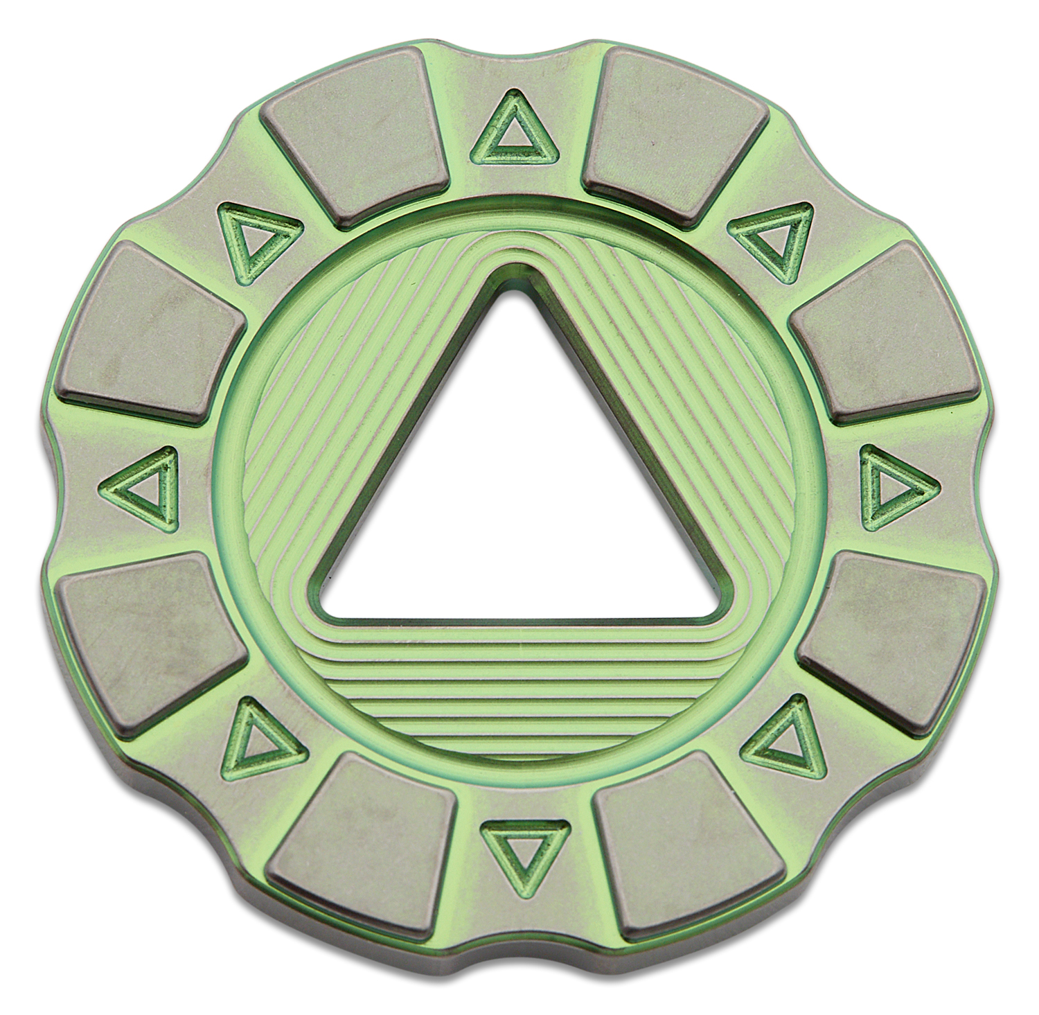 HiTex Gear Green Anodized Titanium Delta Poker Chip KnifeCenter