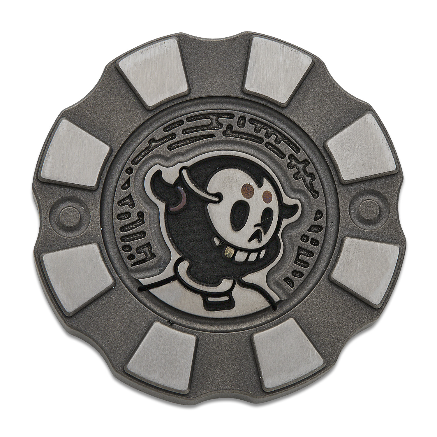 HiTex Gear Grayscale Phantom Side A Horns Titanium Poker Chip