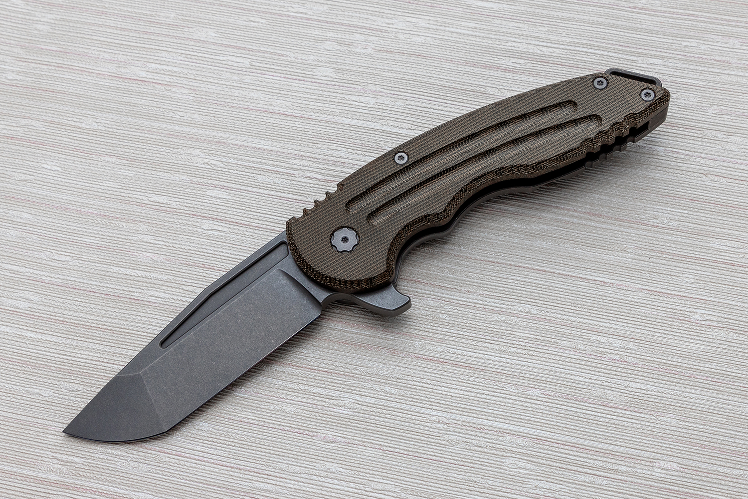 Jake Hoback Husky Flipper Knife 3.75" NitroV Stonewashed Blade, Milled