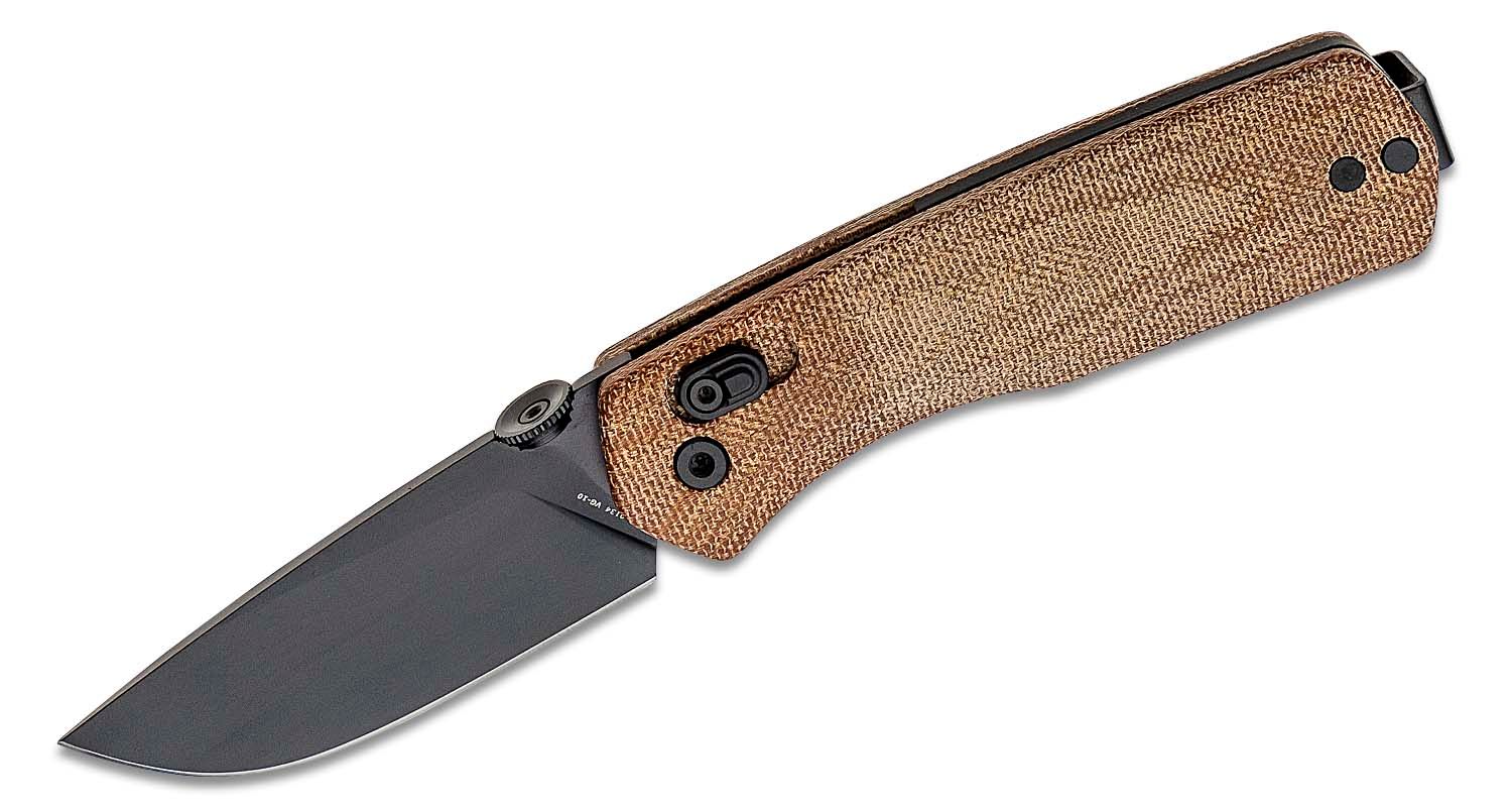 The James Brand Carter Folding Knife 2.75 Black VG-10 Plain Blade, Natural  Micarta Handles - KnifeCenter - KN108140-00 - Discontinued