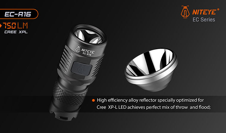 Jet R16 JETBeam EC-R16 Rechargeable Aluminum LED Flashlight 1xCR123, 750 Max ...