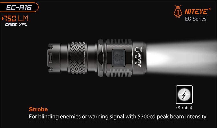 Jet R16 JETBeam EC-R16 Rechargeable Aluminum LED Flashlight 1xCR123, 750 Max ...