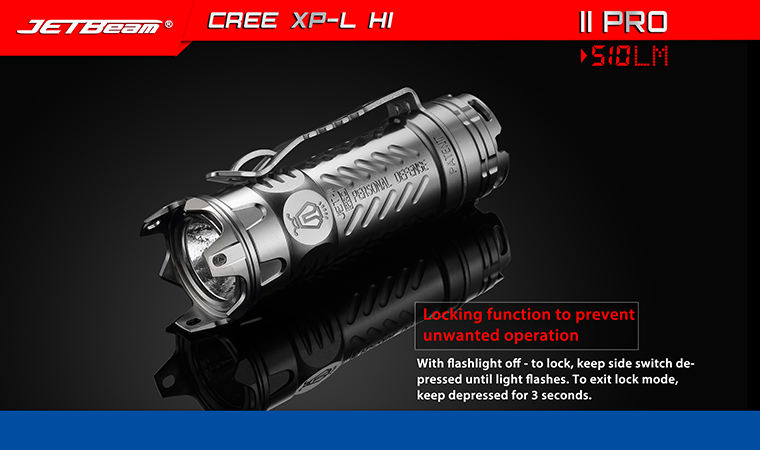 JETBeam Jet-II Pro Limited Edition LED Flashlight, Titanium, 510