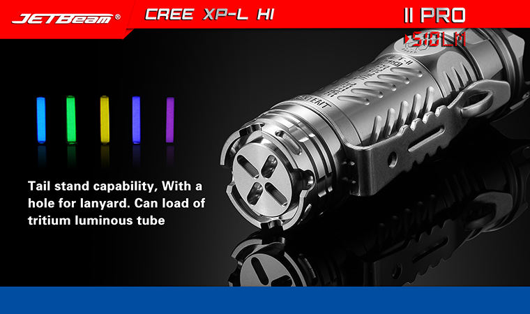 JETBeam Jet-II Pro Limited Edition LED Flashlight, Titanium, 510