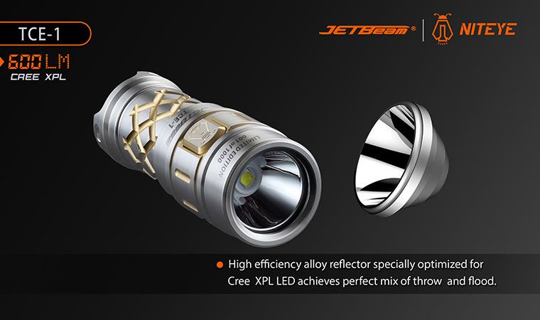 JETBeam TCE-1 Limited Edition 24K Gold Plated Titanium LED Flashlight  Bundle, 600 Max Lumens - KnifeCenter - Discontinued