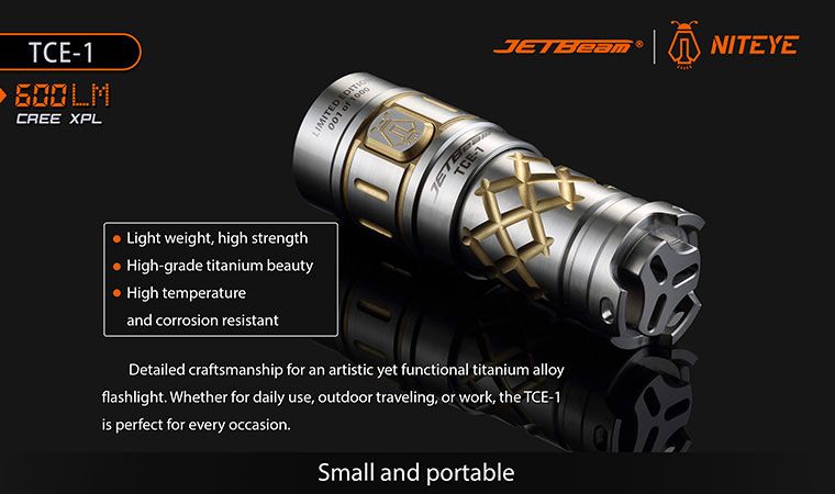 JETBeam TCE-1 Limited Edition 24K Gold Plated Titanium LED 